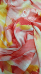 Red and yellow watercolour crinkle silk