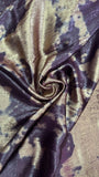 Abstract gold metallic velvet satin