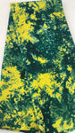 Yellow and green tie and dye African print cotton