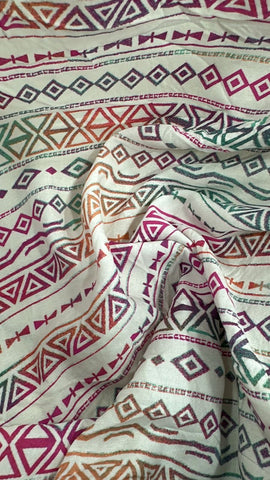 Multicolored tribal rayon