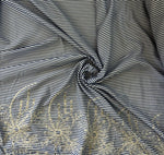 Striped embroidered border cotton