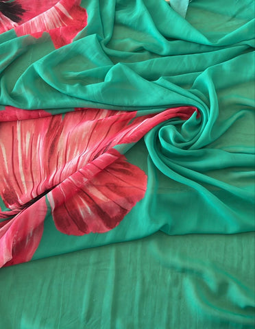 Green border chiffon