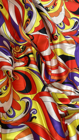 Swirly print silk