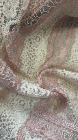 Two coloured embroidered lace