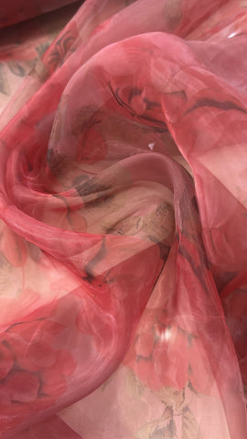 Red rose organza