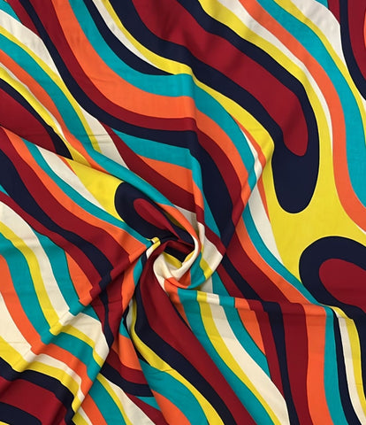 Swirls multicoloured rayon