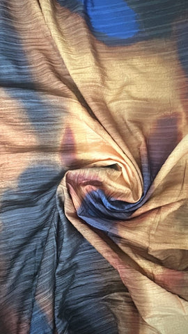 Brown abstract striped silky cotton