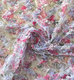 Floral ruffle tulle