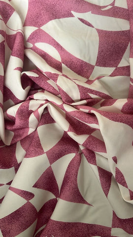 Abstarct blush and cream  cotton satin