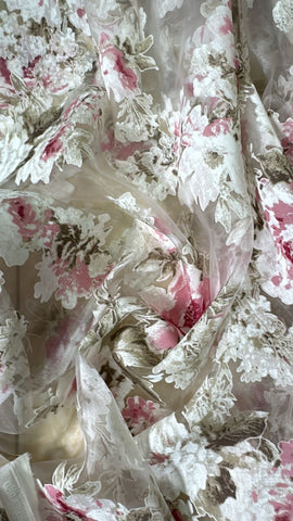 Rose floral organza