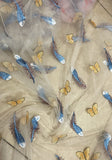 3D butterfly embroided feather tulle