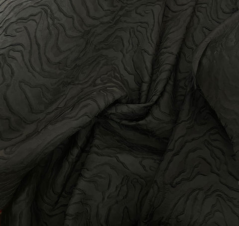 Black swirly brocade