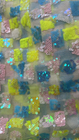 Neon shapes  sequin lace