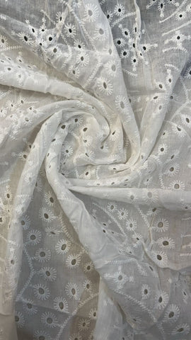 Off white abstract cotton lace