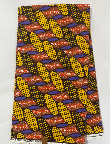 Brown pellets African wax print