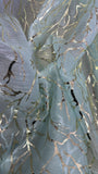 Gold metallic roots crinkle organza