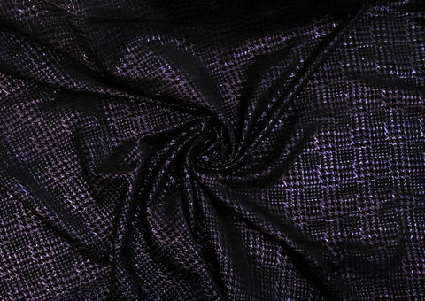 Metallic purple houndstooth wool