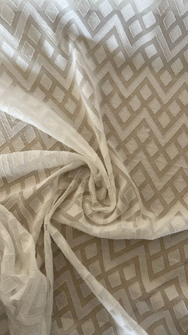 White zigzag  burnout chiffon
