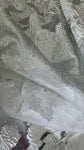 Silver floral metallic floral organza