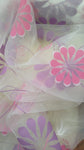 Metallic pink and purple floral organza