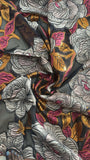 Multicoloured floral organza brocade