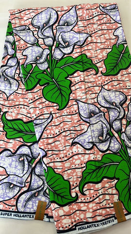 Lilac Calla Lilly  African wax print