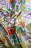 Abstract square striped silk