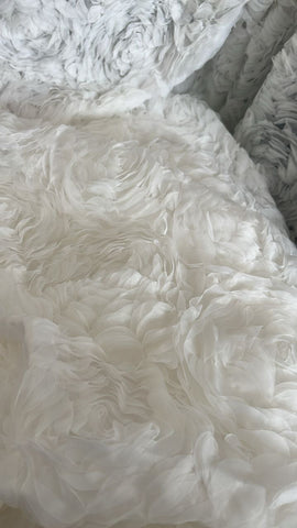 Off white 3d big floral tulle