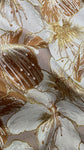 Gold metallic hibiscus brocade