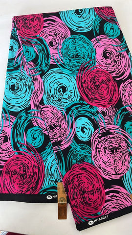 Multicolored circle African wax print
