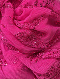 Sequin pleated mesh