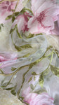 Pink floral organza