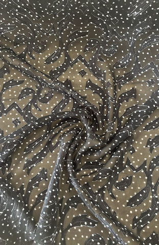 Black polka dot burnout chiffon