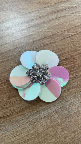 4cm 3D metallic floral applique