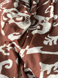 5 print coffee brown abstract tribal design