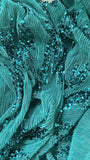 Sequin pleated mesh