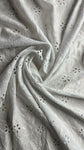 White floral embroidered cotton lace
