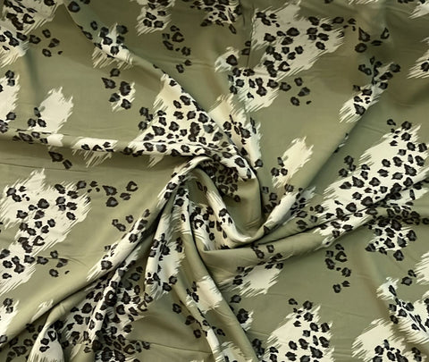 Army green leopard  rayon