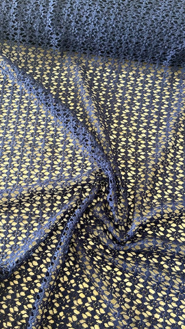 Navy blue tiny web crochet lace