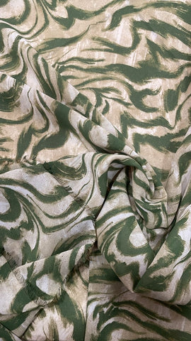 Green and brown swirly chiffon