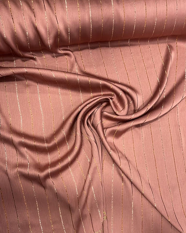 Metallic striped crinkle silk