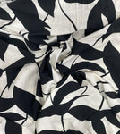 Black and white big leaf linen