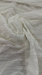 Off white crinkle pleated chiffon