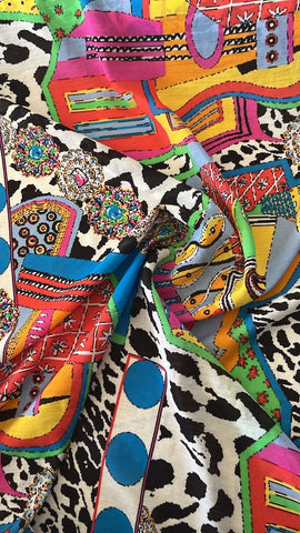 Mix print cotton chiffon