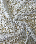 Creeping leaf white guipere lace