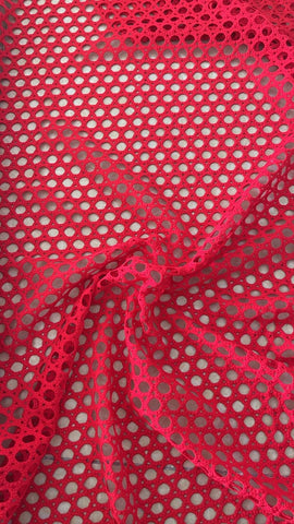 Red circle crochet lace