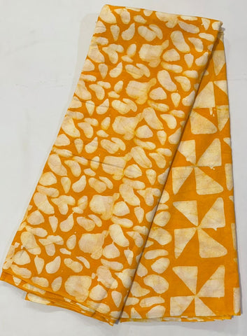 2 design Yellow tie and dye African print cotton
