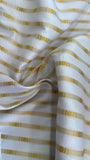 Gold striped cotton jacquard