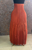 Assymetric pleated crinkle bottom