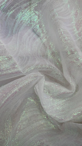 Swirly iridescent organza